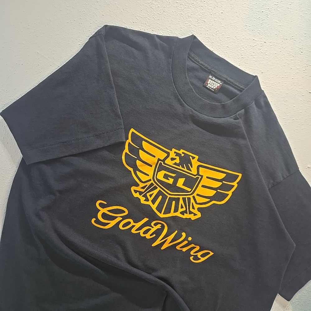 VTG GoldWing Men XL T Shirt Honda Motorcycle Screen Star Eagle Single Stitch 80s